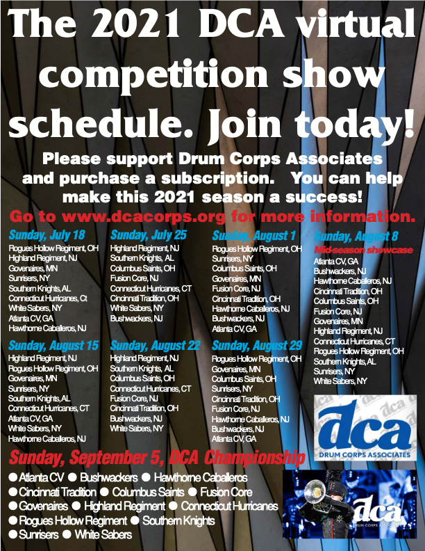 2021 DCA Schedule