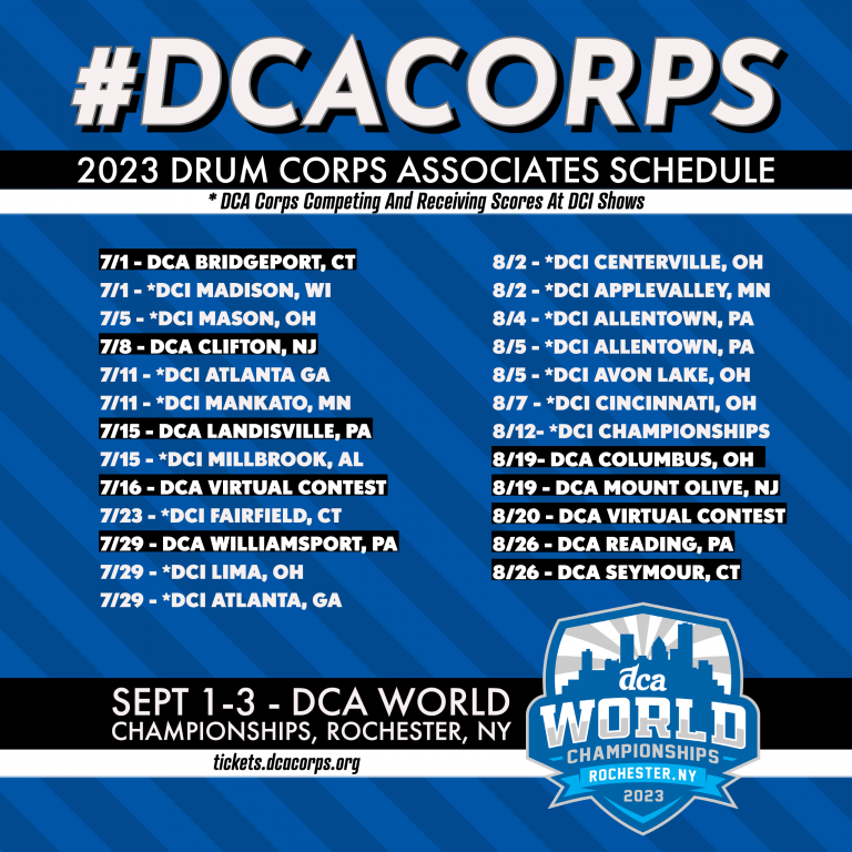 2023 Drum Corps Associates Tour Schedule Drum and Bugle Corps